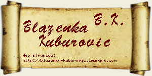 Blaženka Kuburović vizit kartica